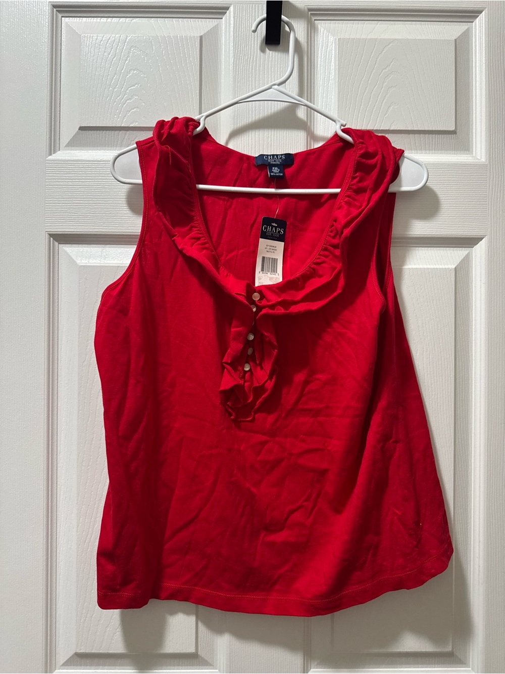 Chaps Red Ruffle-Trim Sleeveless Camisole